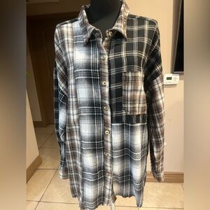 Papermoon Black and Brown Plaid Shirt